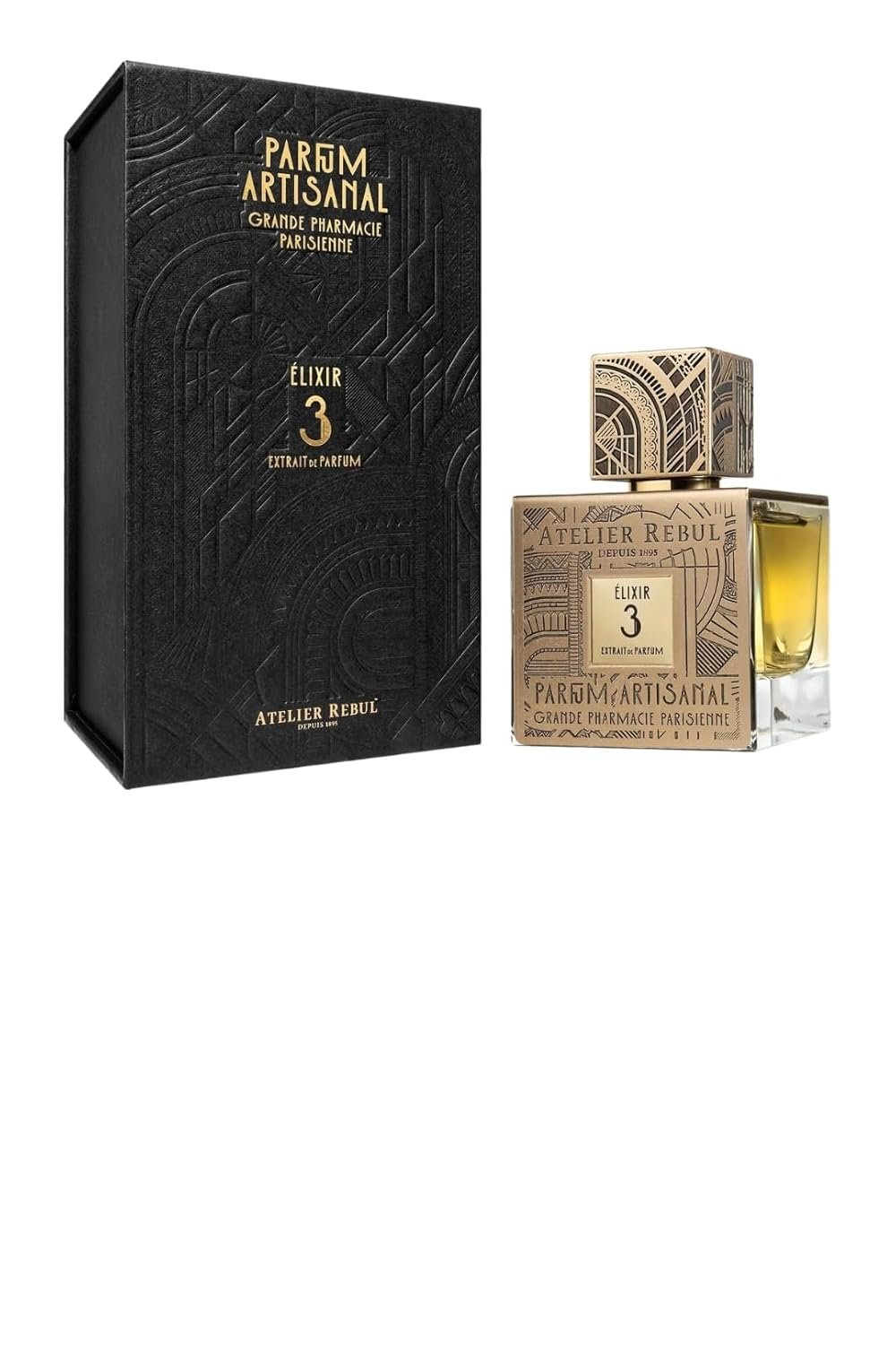 Parfum Artisanal Elixir Extrait de No:3 by Atelier Rebuls 100 ml / 3.4 fl oz | Spicy & Amber Woody Niche Perfume | Luxury Long Lasting Extrait de Parfum | Artisan Perfume Collection