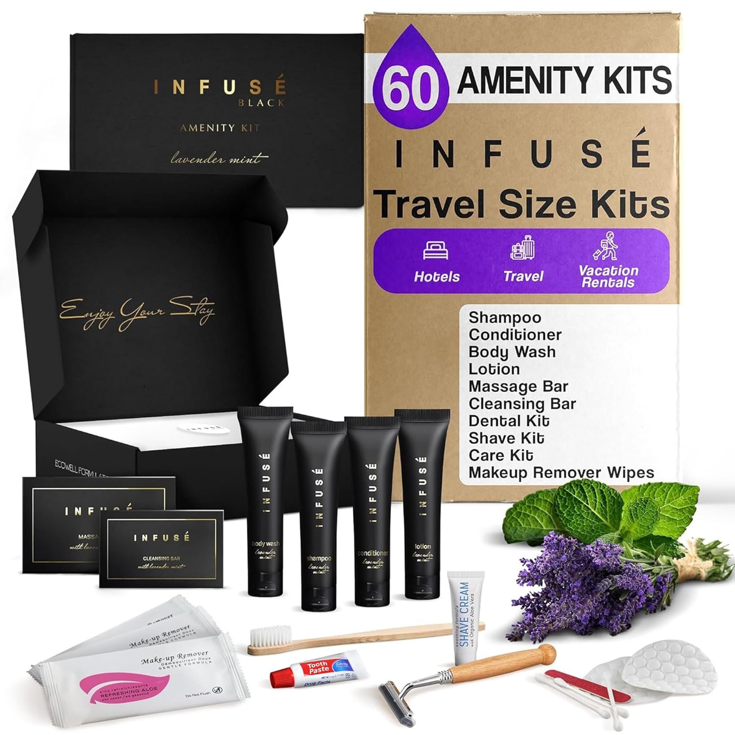 Infuse Black Amenity & Accessory Kit | 1 oz Travel Size
